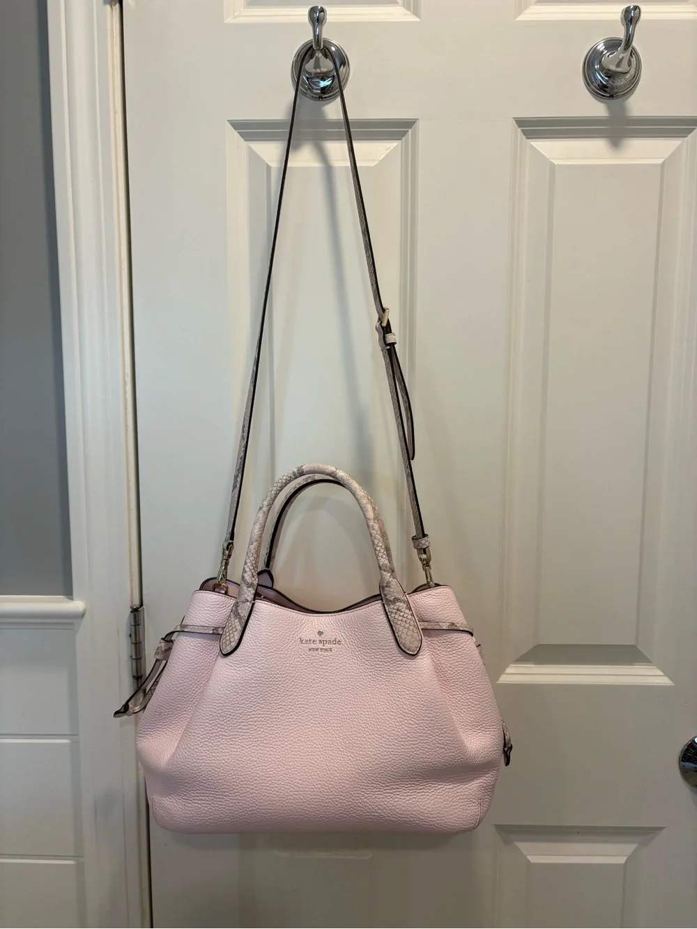 kate spade Pale Pink Pebbled Dumpling Large Satchel Bag